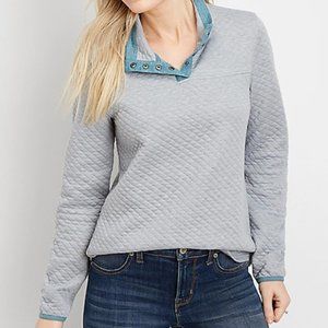 Maurices Quilted Snap Neck Pullover - XXL